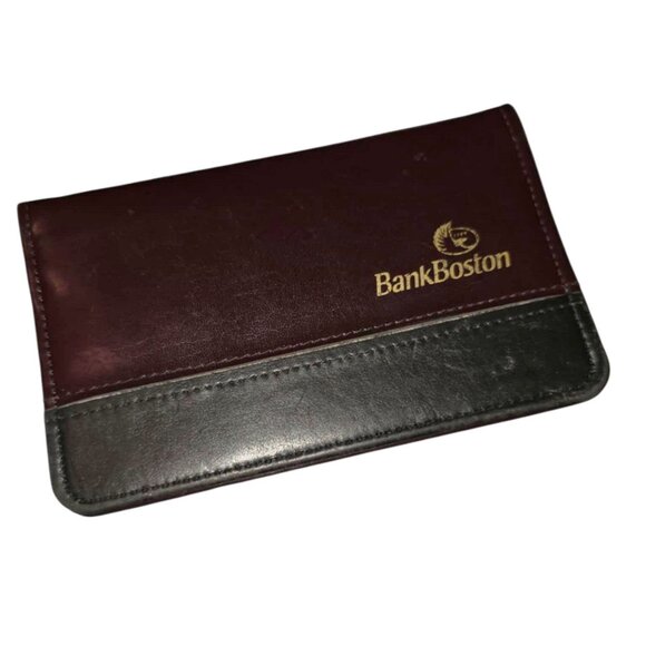 Vintage BankBoston Checkbook Cover – Hazel USA Faux Leather 1990s Banking Promo - Picture 1 of 3